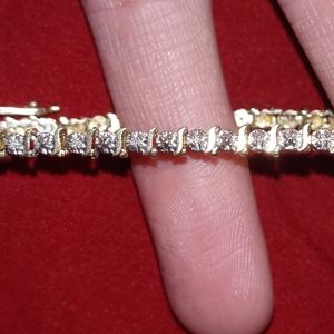 10k diamond and gold tennis bracelette